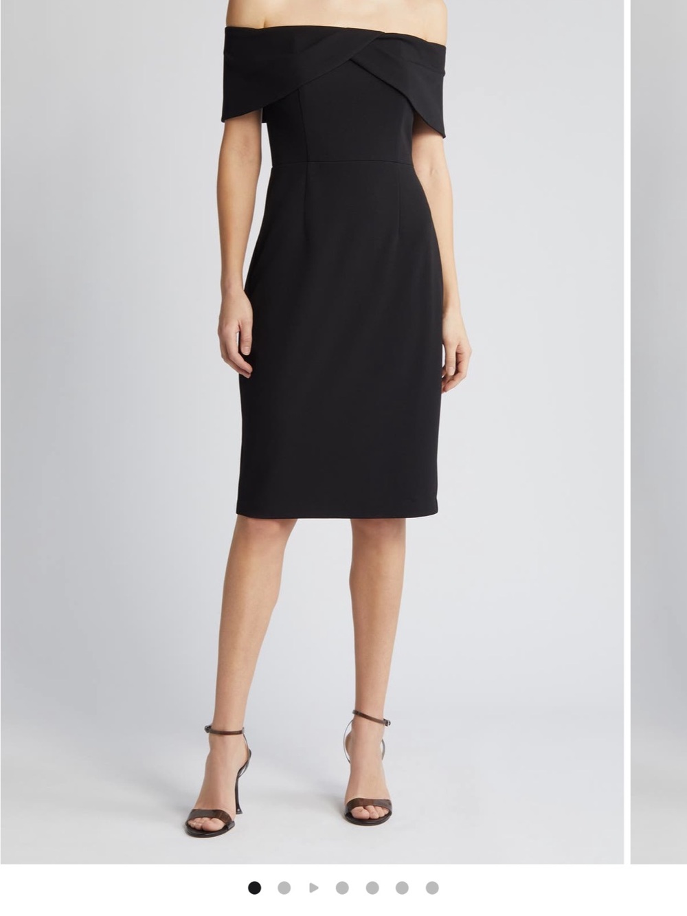 Vince Camuto Off-Shoulder Black Sheath Dress